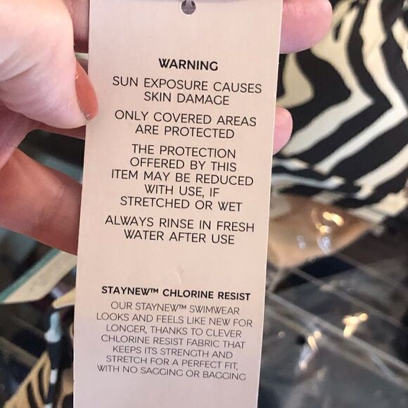 M&S designer collection animal print 2 piece swim suit. SPF 30 - Picture 7 of 10